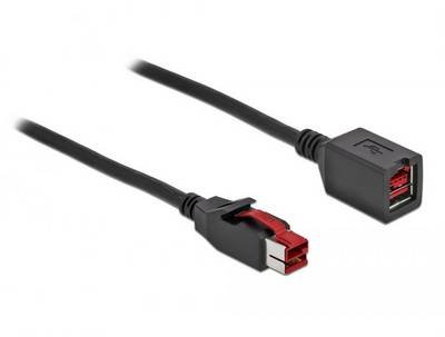 Delock USB-Stromkabel PoweredUSB 24V Stecker, PoweredUSB 24V Buchse 3.00 m Schwarz 85987