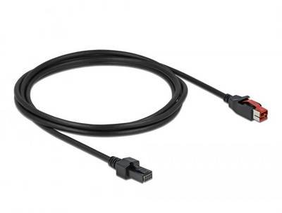 Delock USB-Stromkabel PoweredUSB 24V Stecker, Mini DIN 4-pin Stecker 2.00 m Schwarz 85951