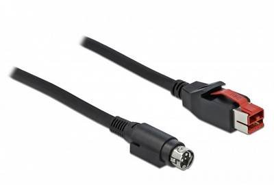 Delock USB-Stromkabel PoweredUSB 24V Stecker, Hosiden Mini-DIN 3pol. Stecker 3.00 m Schwarz 85947