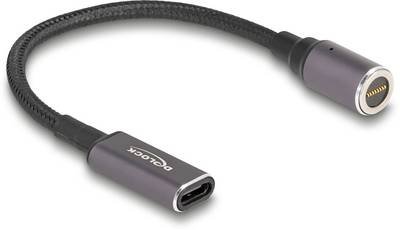 Delock USB-Ladekabel USB-C® Buchse, magnetischer Konnektor 0.15 m Anthrazit, Schwarz 80781