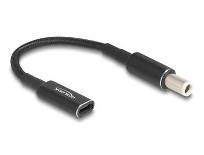 Delock USB-Ladekabel USB-C® Buchse, DC Stecker 5,0 mm 0.15 m Schwarz 60037