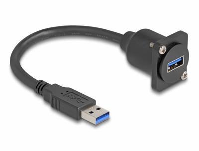 Delock USB-Kabel USB-A Stecker, USB-A Buchse 0.20 m Schwarz 87967
