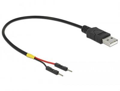 Delock USB-Stromkabel USB-A Stecker, Pfostenstecker 2pol. 0.20 m Schwarz 85401