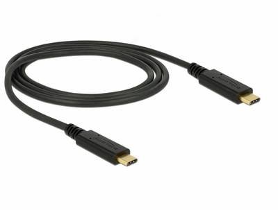 Delock USB-C® Kabel USB-C® Stecker, USB-C® Stecker 1.00 m Schwarz 83661
