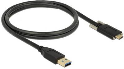 Delock USB-Kabel USB-A Stecker, USB-C® Stecker 1.00 m Schwarz 83718