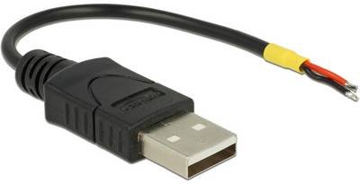 Delock USB-Kabel USB 2.0 USB-A Stecker, offene Kabelenden 0.10 m Schwarz 85250