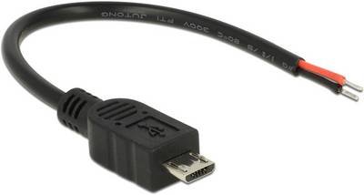 Delock USB-Kabel USB 2.0 USB-Micro-B Stecker, offene Kabelenden 0.10 m Schwarz 82697