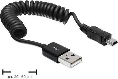 Delock USB-Kabel USB 2.0 USB-A Stecker, USB-Mini-B Stecker 0.60 m Schwarz 83164