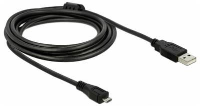 Delock USB-Kabel USB 2.0 USB-A Stecker, USB-Micro-B Stecker 3.00 m Schwarz 82336