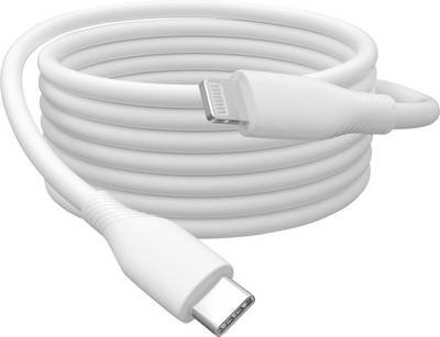 Digitus USB-Kabel USB 2.0 Apple Lightning Stecker, USB-C® Stecker 0.50 m Weiß Flexibel, hochflexibel, mit USB, Silikon,