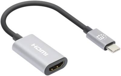 Manhattan USB-Adapter HDMI 2.0 HDMI-A Buchse, USB-C® Stecker 0.11 m Spacegrau 153973