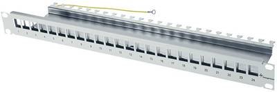 Telegärtner 100021492 24 Port Netzwerk-Patchpanel 483 mm (19") CAT 6a 1 HE Lichtgrau (RAL 7035) Unbestückt