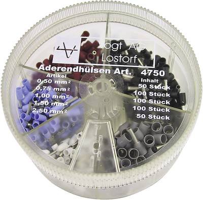 Vogt Verbindungstechnik 4750 Aderendhülsen-Sortiment 0.5 mm², 0.75 mm², 1 mm², 1.5 mm², 2.5 mm² Teilisoliert Weiß, Hellb