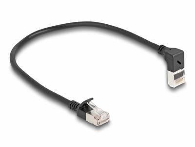 Delock 80285 RJ45 Netzwerkkabel, Patchkabel CAT 6a S/FTP 0.25 m Schwarz 1 St.
