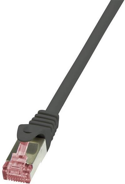 LogiLink CQ2073S RJ45 Netzwerkkabel, Patchkabel CAT 6 S/FTP 5.00 m Schwarz Flammwidrig, mit Rastnasenschutz 1 St.