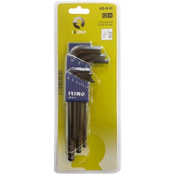 Juego de llaves hexagonales largas "allen" con punta-bola ref. 48-9-h - Rationalstock.es