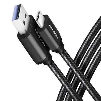 AXAGON USB-Kabel USB 3.2 Gen1 USB-C® Stecker, USB-A Stecker 1.00 m Schwarz vergoldete Steckkontakte BUCM3-AM10AB