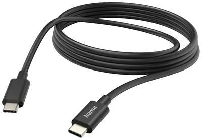 hama 00201593 Ladekabel, USB-C - USB-C, 3 m, Schwarz