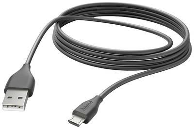 hama 00201588 Ladekabel, USB-A - Micro-USB, 3 m, Schwarz