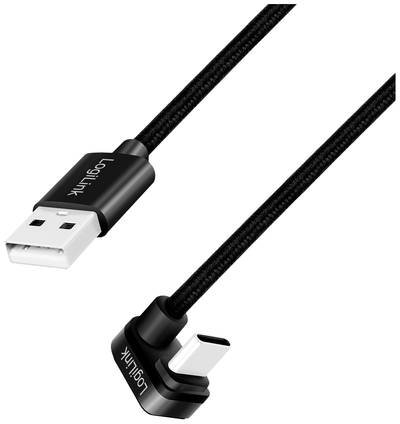 LogiLink USB-Kabel USB 2.0 USB-C® Stecker, USB-A Stecker 1.00 m Schwarz CU0192