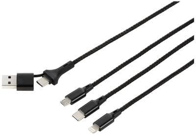 Renkforce USB-Ladekabel USB 2.0 USB-A Stecker, USB-C® Stecker, USB-Micro-B Stecker, Apple Lightning Stecker, USB-C® Stec