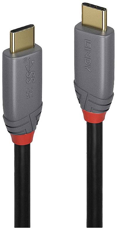 LINDY USB-Kabel USB 3.2 Gen2x2 USB-C® Stecker, USB-C® Stecker 1.50 m Schwarz, Grau 36902
