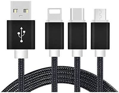 REEKIN USB-Ladekabel USB-A Stecker, USB-C® Stecker, USB-Micro-B Stecker, Apple Lightning Stecker 1.20 m Schwarz 42602722