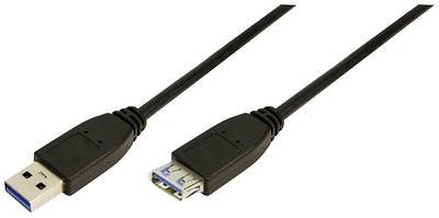 LogiLink USB-Kabel USB 3.2 Gen1 USB-A Stecker, USB-A Buchse 3.00 m Schwarz CU0043
