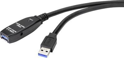 Renkforce USB-Kabel USB 3.2 Gen1 USB-A Stecker, USB-A Buchse 5.00 m Schwarz RF-4598344