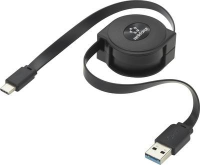 Renkforce USB-Kabel USB 3.2 Gen1 USB-C® Stecker, USB-A Stecker 0.80 m Schwarz RF-4352328