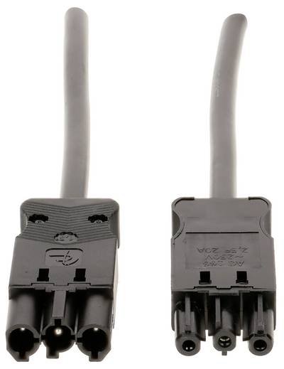 Adels-Contact 162398 Strom Verlängerungskabel 20 A Schwarz 3.00 m H05VV-F 3G 1,5 mm²