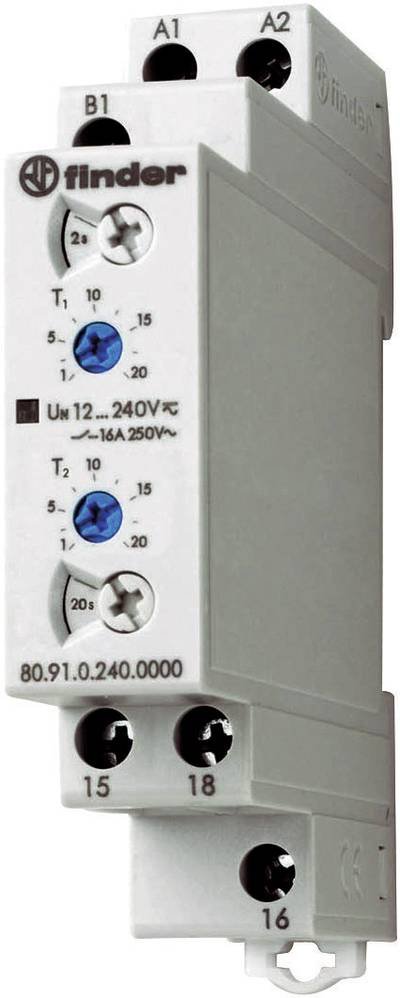 Finder 80.91.0.240.0000 80.91.0.240.0000 Zeitrelais Multifunktional 1 St. Zeitbereich: 0.1 s - 20 h 1 Wechsler
