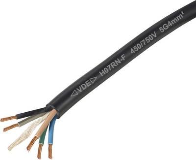 TRU COMPONENTS TC-11594956 Gummischlauchleitung H07RN-F 5 x 4 mm² Schwarz Meterware