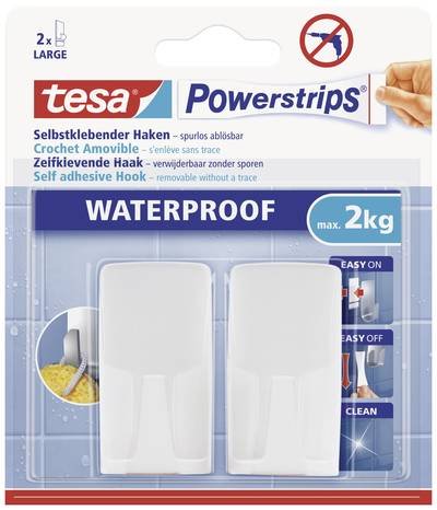 tesa POWERSTRIPS® Waterproof Haken Weiß Inhalt: 2 St.