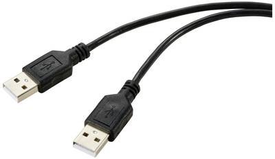 Renkforce USB-Kabel USB 2.0 USB-A Stecker, USB-A Stecker 1.00 m Schwarz PVC-Mantel RF-5771508