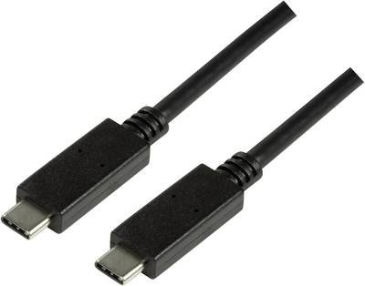 LogiLink USB-Kabel USB 3.2 Gen1 USB-C® Stecker, USB-C® Stecker 1.00 m Schwarz CU0129