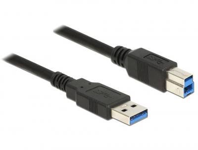 Delock USB-Kabel USB 3.2 Gen1 USB-A Stecker, USB-B Stecker 1.00 m Schwarz vergoldete Steckkontakte 85066