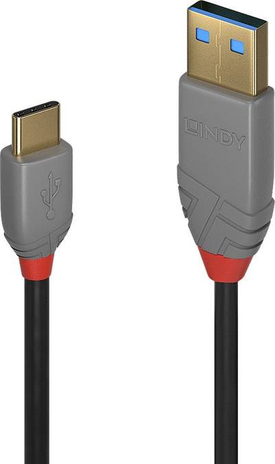 LINDY USB-Kabel USB 2.0 USB-A Stecker, USB-C® Stecker 1.00 m Schwarz 36886