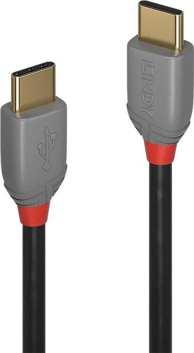 LINDY USB-Kabel USB 2.0 USB-C® Stecker, USB-C® Stecker 2.00 m Schwarz 36872