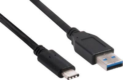 club3D USB-Kabel USB 3.2 Gen1 USB-C® Stecker, USB-A Stecker 1.00 m Schwarz CAC-1523