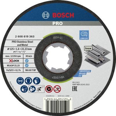 Bosch Accessories X-LOCK 2608619364 Trennscheibe gerade 125 mm 10 St. INOX
