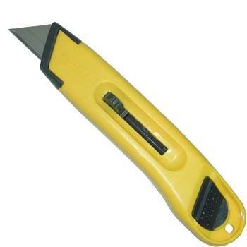 Cuchillo de plástico de hoja retráctil - Rationalstock.es