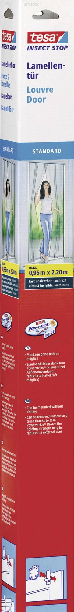 tesa STANDARD 55198-00001-00 Tür-Fliegengitter (B x H) 0.95 m x 2.20 m Anthrazit 1 St.