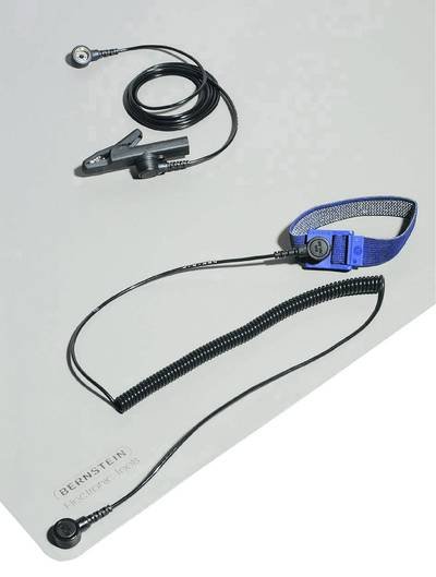 Bernstein Tools for Electronics 9-361 ESD-Tischmatten-Set Platin-Grau (L x B) 900 mm x 610 mm inkl. Erdungskabel, inkl.