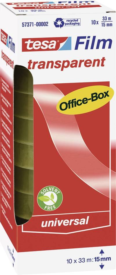 tesa OFFICE-BOX 57371-00002-06 tesafilm Transparent (L x B) 33 m x 15 mm 10 St.