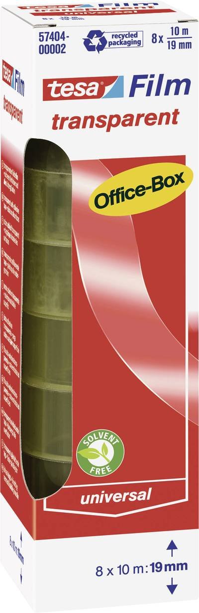 tesa OFFICE-BOX 57404-00002-04 tesafilm Transparent (L x B) 10 m x 19 mm 8 St.