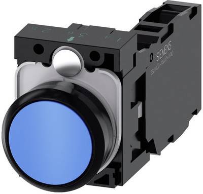 Siemens 3SU11000AB501FA0 3SU1100-0AB50-1FA0 Drucktaster Frontring Kunststoff, rund Knopf Schwarz, Blau 1 St.