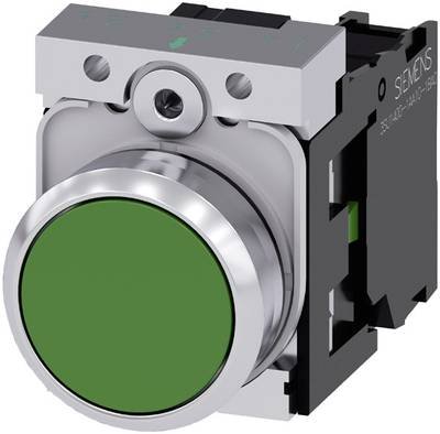 Siemens 3SU11500AB401BA0 3SU1150-0AB40-1BA0 Drucktaster Frontring Metall, Hochglanz, Betätiger flach Grün 1 St.