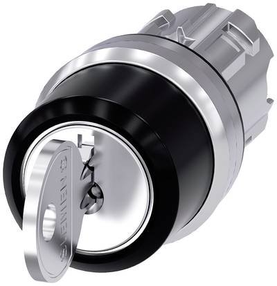 Siemens 3SU10504BL110AA0 3SU1050-4BL11-0AA0 Schlüsselschalter Frontring Metall, Hochglanz Schwarz 2 x 45 ° Schlüsselentr