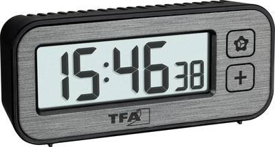 TFA Dostmann 60.2039.10 Quarz Wecker Grau Alarmzeiten 1